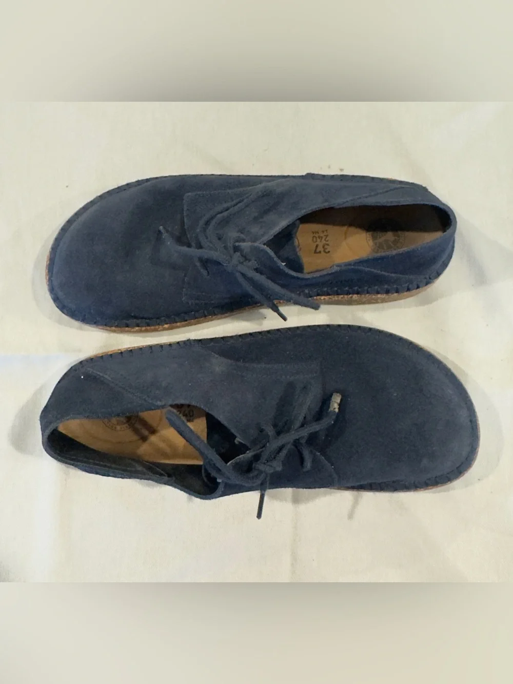 Birkenstock Navy Suede Gary Flat Lace-Up Casual Shoes Size 37E